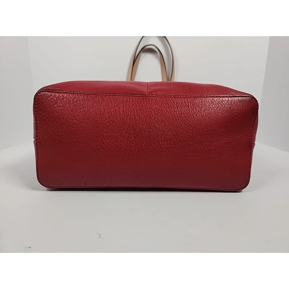 Michael Kors Bedford Large Pocket Tote Bag Flame Red Pebbled Leather 30H4GBFT6L